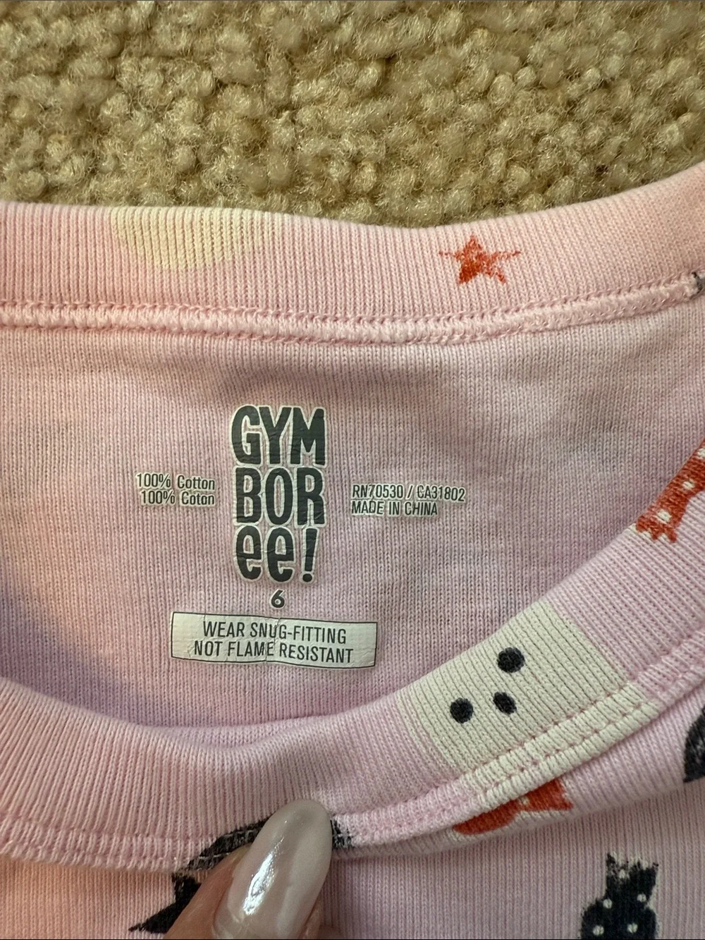 Gymboree Pink Halloween Print Pajama Set with Pumpkins & Ghosts girls 6